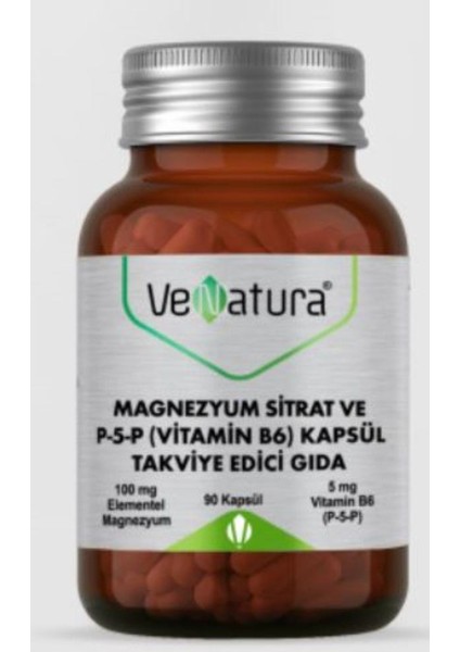 Magnezyum Sitrat Ve P5p (Vitamin B6) 90 Kapsül