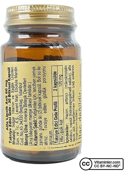 Alpha Lipoic Acid 60 Mg 30 Kapsül