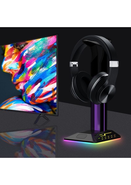 1 Set Kulaklık Standı 7 Rgb Işık Efektleri Kulaklık Depolama Renkli Nefes Alma (Yurt Dışından) modelleri