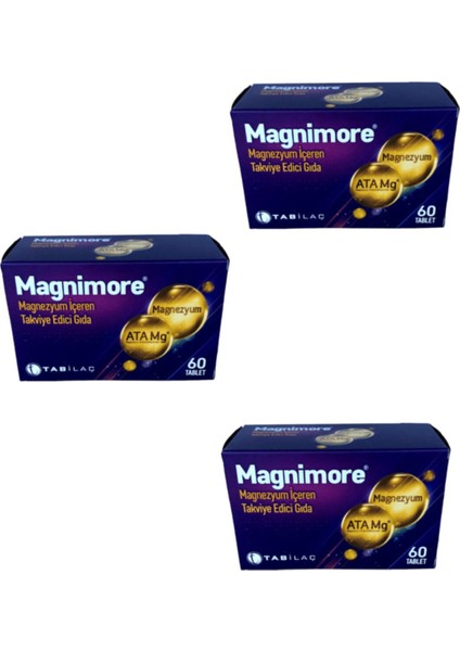 Tab Magnimore Magnimore Plus Takviye Edici Gıda 60 Tablet 3 Adet