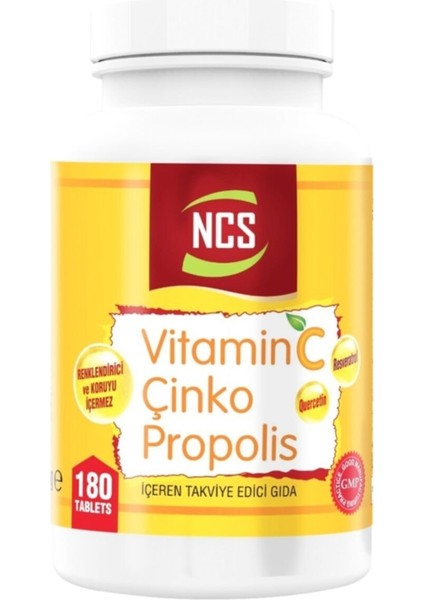 Vitamin C Çinko Propolis 180 Tablet X 3 Kutu