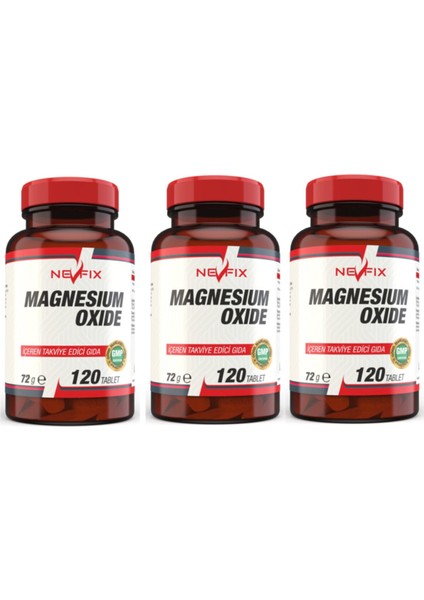 Magnesium Oxide Magnezyum 250 Mg 120 Tablet X 3 Kutu