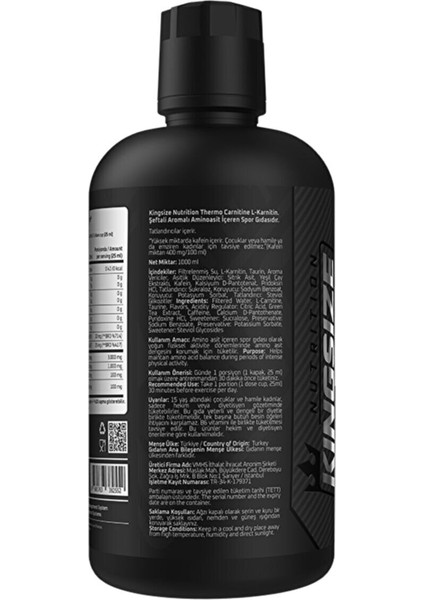 Kingsize Nutrition Thermo Carnitine 1000 Ml