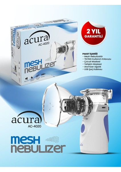 Ac 4020 Taşınabilir Mesh Nebulizatör Çok Hafif Süper Sessiz