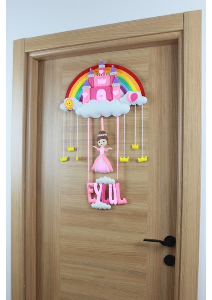 Eylül Isimli Şato Kız Bebek Odası Kapı Süsü