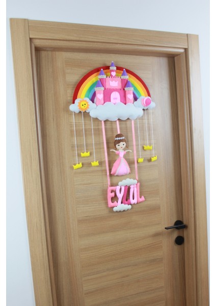 Eylül Isimli Şato Kız Bebek Odası Kapı Süsü