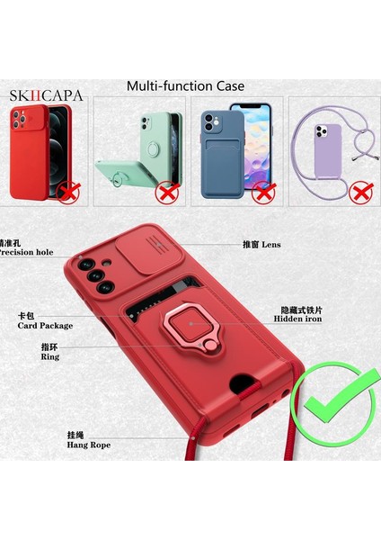 Xiaomi Mi 11T Uyumlu Kılıf Kamera Korumalı Kızaklı Lens Yüzüklü Kartvizitli Zuma Silikon Case