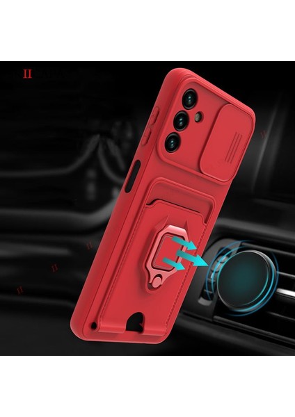 Xiaomi Mi 11T Uyumlu Kılıf Kamera Korumalı Kızaklı Lens Yüzüklü Kartvizitli Zuma Silikon Case