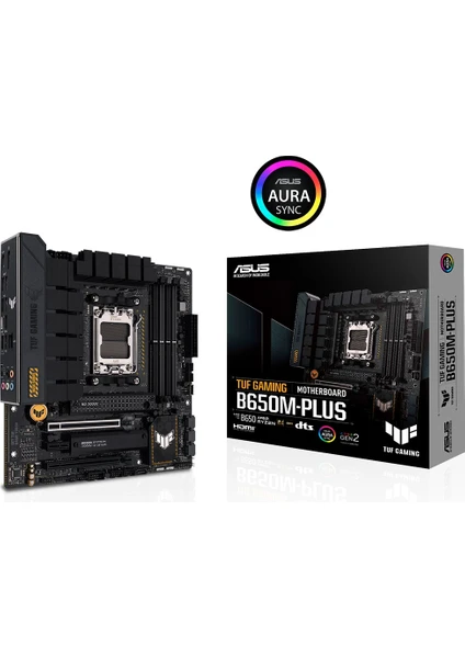 Tuf Gamıng B650M-Plus Amd B650 Am5 Ddr5 6400 Dp Hdmı 2X M2 Usb3.2 Aura Rgb 2.5Gbit Lan Matx (Tuf Gamıng B650M-Plus) Anakart