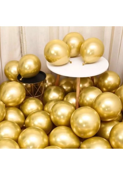 Krom 10 Adet Balon Mirror Balon Parlak Balon Ayna Balon Gold Gümüş Mor Kırmızı Siyah Yeşil Bakır Rosegold Pembe Mavi