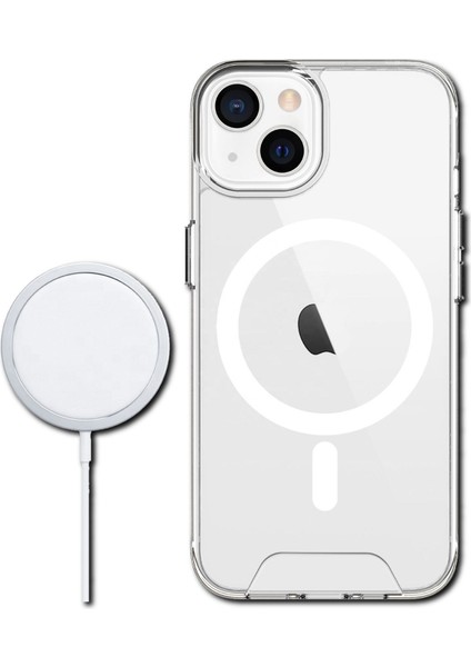 Iphone 13 Magsafe Destekli Kablosuz Şarj Uyumlu Şeffaf Silikon Kılıf