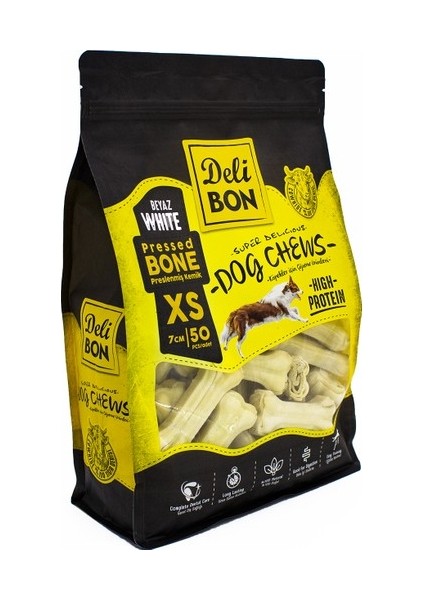 Pres Kemik 7 cm Xs Boy 50'li Torba Beyaz