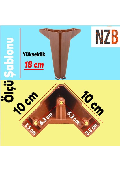 Lüks Mobilya Kanepe Sehpa Tv Ünitesi Koltuk Ayağı 18 cm Ahşap Desenli Kahverengi Baza Ayak fiyatları