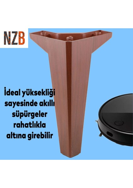 Lüks Mobilya Kanepe Sehpa Tv Ünitesi Koltuk Ayağı 18 cm Ahşap Desenli Kahverengi Baza Ayak fırsatları