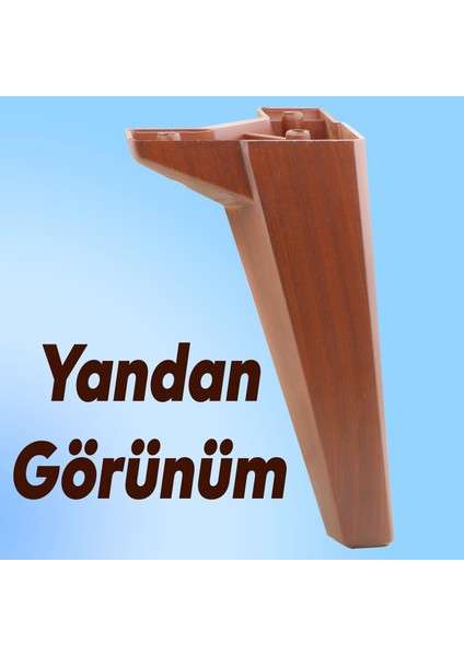 Lüks Mobilya Kanepe Sehpa Tv Ünitesi Koltuk Ayağı 18 cm Ahşap Desenli Kahverengi Baza Ayak indirimleri