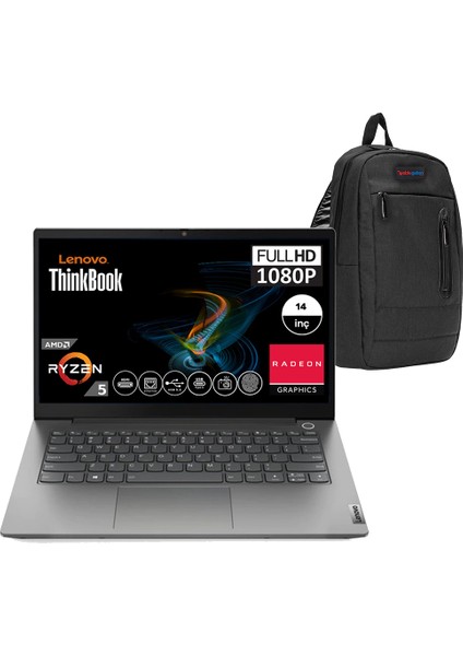 Thinkbook 14 G4 Amd Ryzen 5 5625U 24GB 512GB SSD 14" FHD Windows 11 Home Taşınabilir Bilgisayar 21DK0059TXH04+ Zetta Çanta