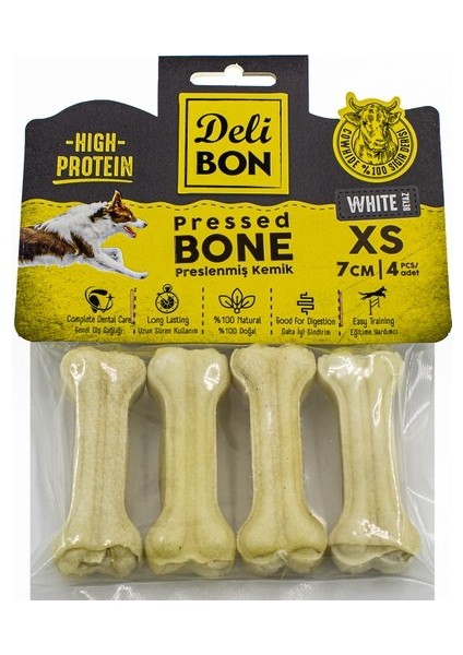 Pres Kemik 7 cm Xs Boy 4'lü Paket Beyaz