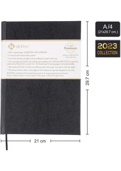 Bi Defter Müzik Nota Defteri (Anahtarsız) % 100 El Yapımı, El Dikişi, (Iplik Dikiş) 1. Sınıf Termo Deri (A/4)