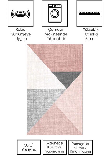 Makinede Yıkanabilir Kaymaz Taban Leke Tutmaz Salon Halısı Mutfak Halısı ve Yolluk