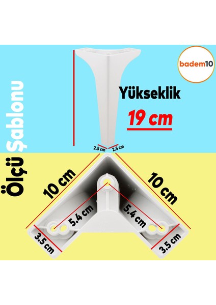 Sedef Lüks Mobilya Kanepe Sehpa Tv Ünitesi Koltuk Ayağı 19 cm Beyaz Baza Ayakları fırsatları