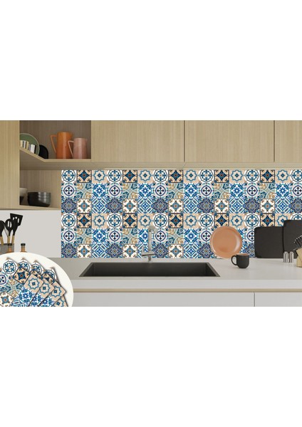 Kendinden Yapışkanlı Etnik Karo Desenli Pvc Karo 30x30 cm (56 Adet) 5m2 indirimleri
