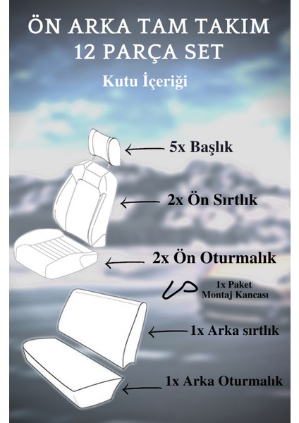 Seat Favorit Uyumlu Kırmızı Oto Koltuk Kılıfı (Tam Takım Ön Arka Araç Koltuk Kılıfı)