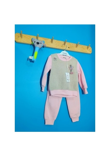 Peluşlu Kışlık Kız Çocuk Sweatshirt Takim