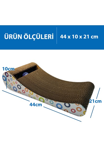 Doğal Kedi Otlu ve Zilli Toplu Kedi Tırmalama Kartonu 44 Cm HR2023C fiyatları