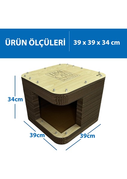 Doğal Kedi Otlu Kedi Tırmalama Evi 39X39X34 cm HR2003 fiyatları