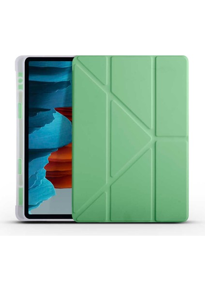 Samsung Galaxy Tab S7 SM-T870 11" Kılıf + Kalem Uyku Modlu Kalem Bölmeli Arkası Yumuşak Silikon Smart Standlı Kapaklı indirimleri