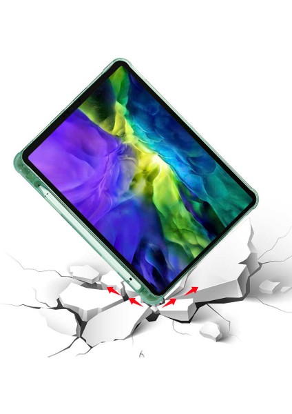 Apple iPad Pro 11 Inç 2021 M1 Çipli (3.nesil) Kalemlikli Premium Standlı Katlanabilir Uyku Modu Özellikli Tablet Kılıfı