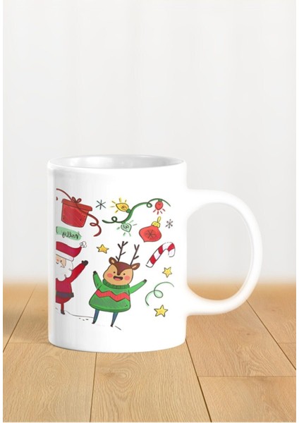 Hediyelik Yeniyıl / Yılbaşı / Noel Baba Baskılı Kupa Bardak
