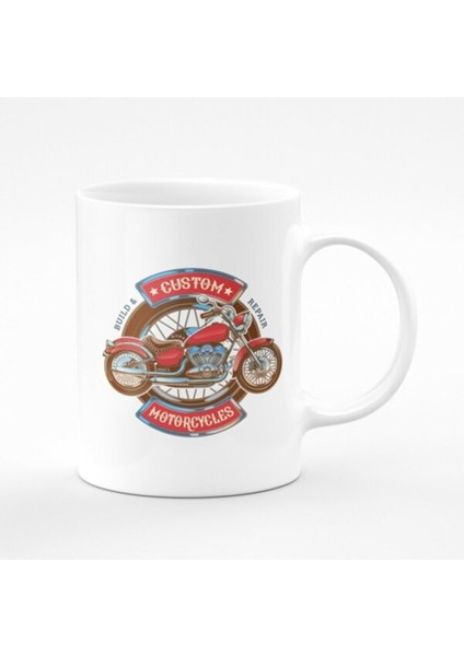 Custom Motorcycles Motorsikletli Baskılı Kupa