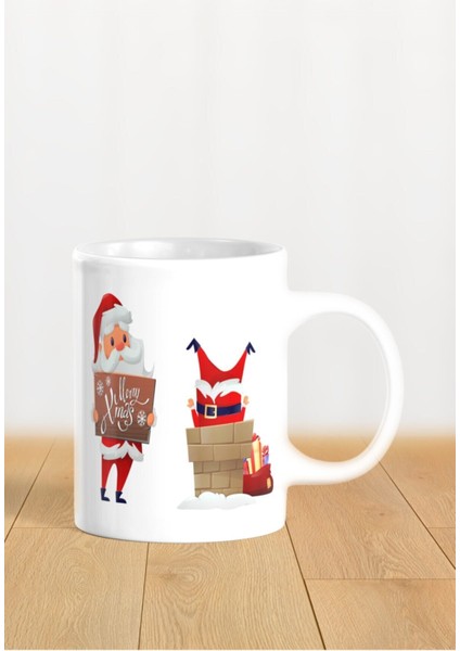 Hediyelik Yeniyıl Yılbaşı Noel Baba Baskılı Kupa Bardak