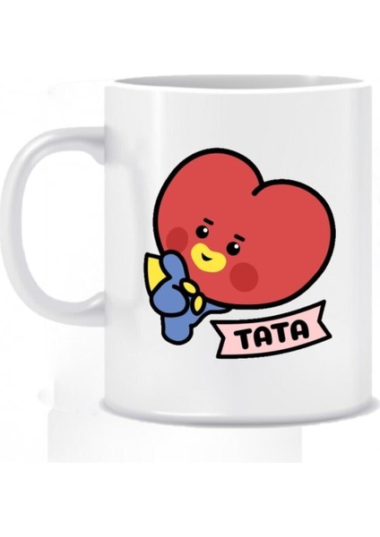 BT21 Tata Bts Karakter Baskılı Özel Tasarım Beyaz Porselen Kupa Bardak