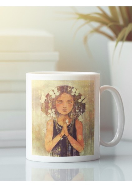 Beyaz Kupa Bardak Yoga