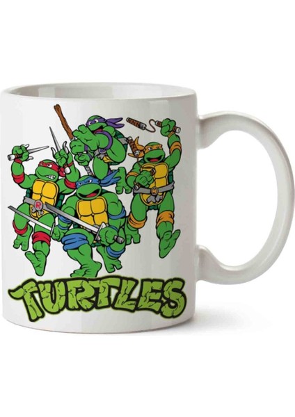 Ninja Kaplumbağalar Ninja Turtles Donetello Leonardo Raphael Michaelangelo Porselen Kupa Bardak