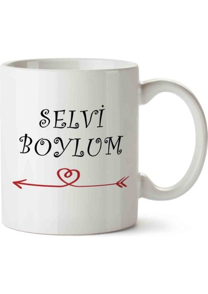 Selvi Boylum Al Yazmalım 2 Porselen Kupa Bardak