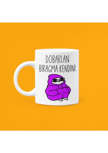 Dobarlan Bıragma Kendini Baskılı Mood Seramik Kupa 330ML ( Mor )