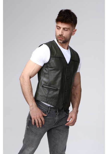 Erkek Hakiki Deri Yelek modelleri