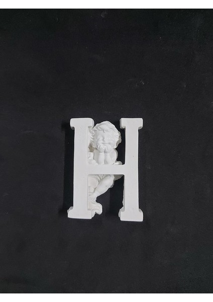 Polyester Harf Melekli -H- 7,5 x 5,5 cm P395