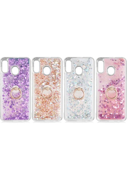 Samsung Galaxy A20 Kılıf Sulu Simli Yüzüklü Kapak fiyatları