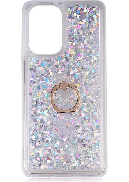 Xiaomi Poco F3 Kılıf Sulu Simli Yüzüklü Kapak