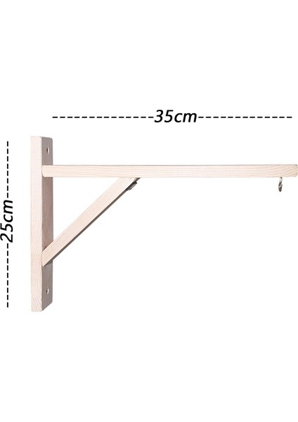 Barış Dizayn Doğal Ahşap Duvar Saksı Kafes Askısı Raf Ayağı Dayanıklı 35X25CM (12KG Kapasite)