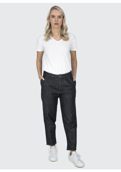 Normal Bel Ankle Paça Havuç Siyah Kadın Denim Pantolon DTK234 Siyah