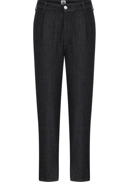 Normal Bel Ankle Paça Havuç Siyah Kadın Denim Pantolon DTK234 Siyah
