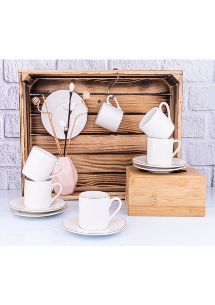 Naz 6 Kişilik Kahve Fincan Takımı Beyaz fiyatları
