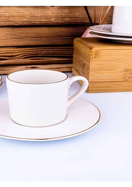 Naz 6 Kişilik Kahve Fincan Takımı Beyaz modelleri