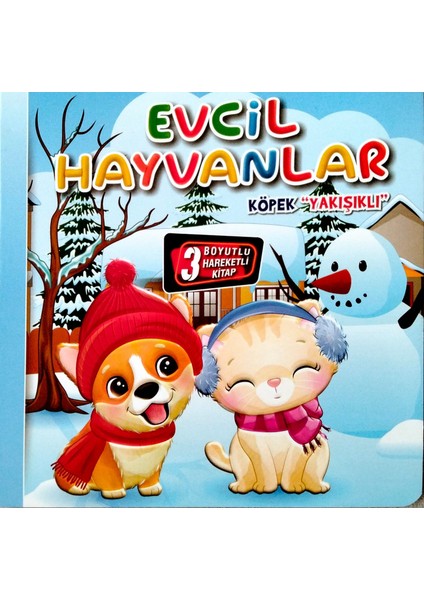 Kids Babies 3 Boyutlu Hareketli Kitap , Evcil Hayvanlar Köpek Yakışıklı Hareketli Pop-Up Kitap