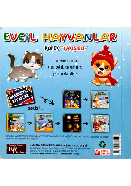 Kids Babies 3 Boyutlu Hareketli Kitap , Evcil Hayvanlar Köpek Yakışıklı Hareketli Pop-Up Kitap